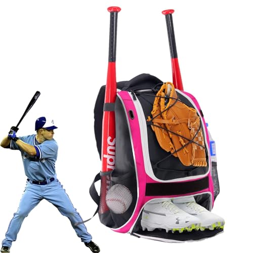 Baseballschläger-Rucksack, Baseball-Ausrüstungs-Rucksack, Baseballspieler-Rucksack, Baseball-Tasche für Jugendliche und Erwachsene, leichte Softball-Schlägertasche mit Schuhfach, wasserdichter von Generic