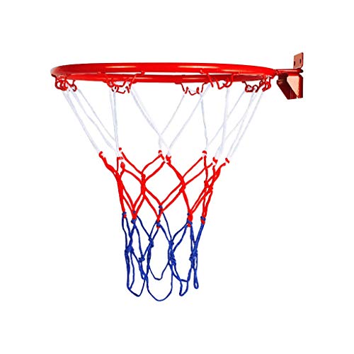 Basketball Basketballring mit Netz Ø 32cm Kipp-Mechanismus Federn kippbarer Basketballkorb (Multicolor, One Size) von Generic