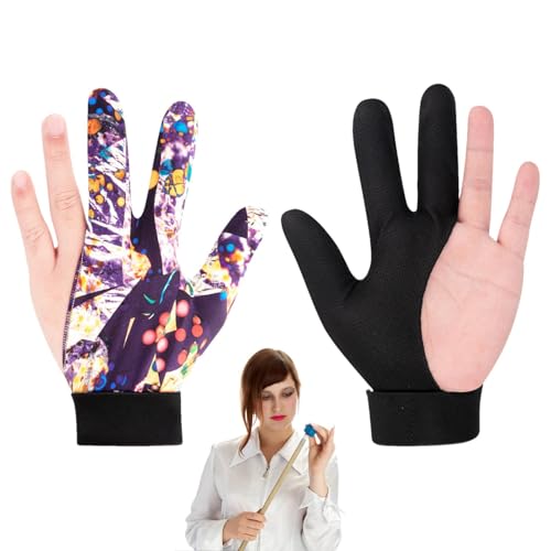 Billard-Handschuhe,Billard-Pool-Handschuhe - 3-Finger-Queue-Handschuhe für Billardschützen | rutschfest, hochelastisch, einstellbare Dichtheit, Billardzubehör für Männer und Frauen, von Generic