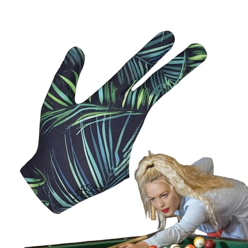 Billardhandschuhe mit 3 Fingern, Billardhandschuhe mit 3 Fingern – elastischer Billardhandschuh mit 3 Fingern, atmungsaktive Poolhandschuhe für Innenpool, Billardhandschuhe, Grün für die Hand von Generic