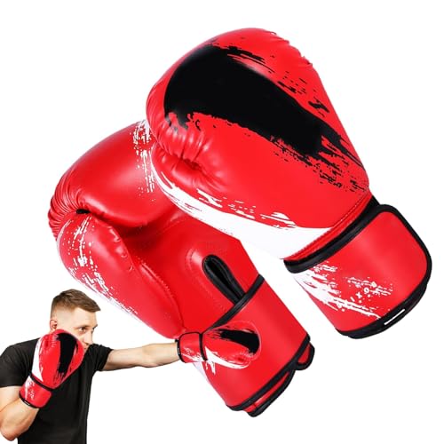 Boxhandschuhe – atmungsaktive Sparring-Boxhandschuhe aus PU-Leder, leichte Box-Trainingshandschuhe für -Training | Verstellbare Boxhandschuhe, Handgelenkstütze, Kickboxhandschuhe für Damen und He von Generic