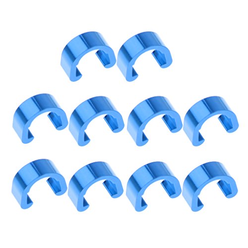 10 Stück Aluminium c-clips Buckle Guides Kabel Schlauch für Fahrrad Straße und Montage, blau von Gazechimp