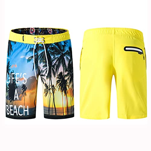 CLSDRZC Men's Printing Quick Dry Shorts Surf Swim Trunk Running Sports Shorts Medium Length Boardshorts for Beach Vacation Leisure von Generic