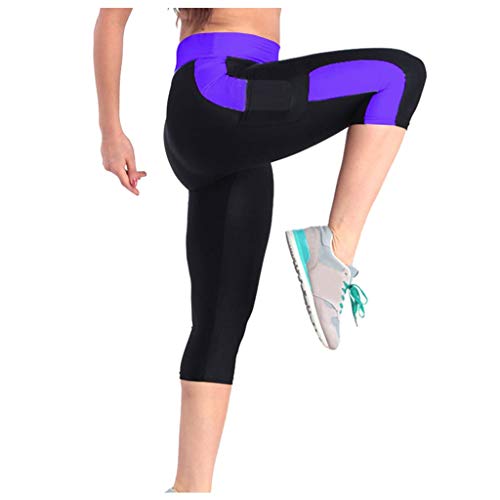 Capri Leggings Damen mit Taschen 3/4 Sport Leggins High Waist Kurze Sporthose Blickdicht 7/8 Yoga Hose Dehnbar für Sommer Gym 2er Pack Fitness von Generic