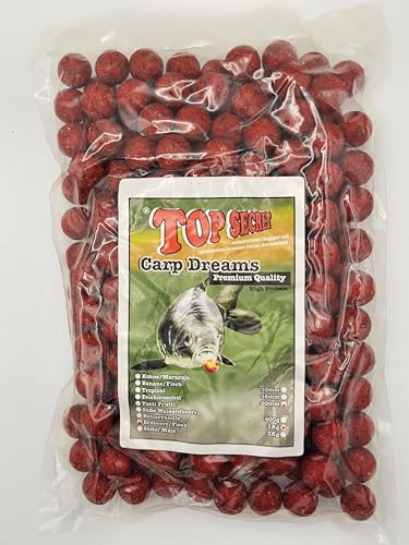 Carp Dream Top Secret Boilies Erdbeere Fisch 20 mm 1 kg Beutel Karpfenköder von Generic