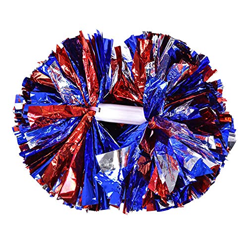 Cheerleader-Pompons, Cheerleading-Pompons für Tanzpartys, Schulsportwettbewerbe (blau Silber rot) von Generic