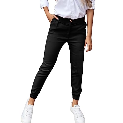 Chino Hose Damen 7/8 Cargohose Damen Stretch Pumphose Damen Sommer Chinohose Cargo Hosen mit Tasche Slim Fit Freizeithose Jogginghose Schlupfhose Cropped Leggings Sporthose von Generic