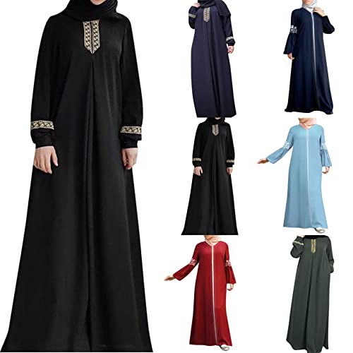 Damen Kleid Muslimisches Einteiliges Gebetskleid für Damen Abaya Kleid Islamischer Naher Osten Dubai Türkei Maxi Abaya Kaftan Kleid von Generic