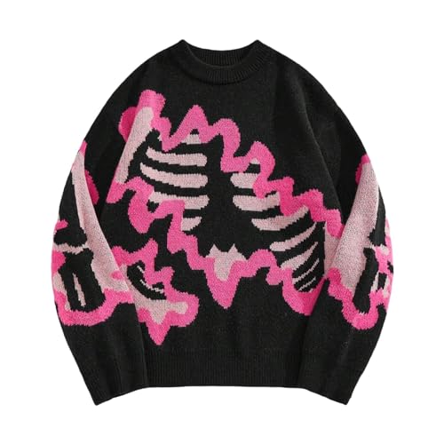 Damen Pullover Herbst Halloween Sweatshirt Geist Rundhal, Pulli Warm Strickpullover mit Muster Fleecepullover Langarm Halloween Kostüm Damen Feinstrickpullover für Herbstfestivals​​ von Generic