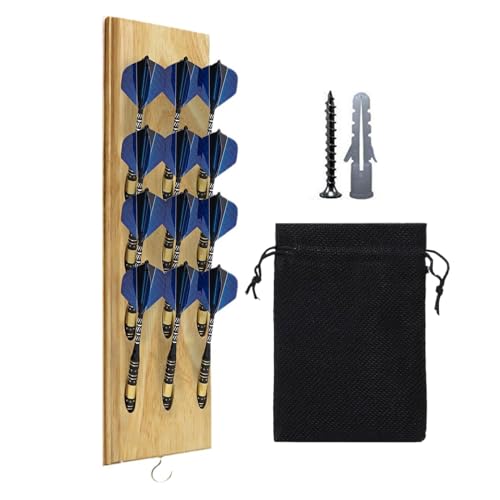 Dartpfeile Wandhalterung, Darthalter, Darthalter, Dartständer aus Holz | Wand-Dart-Ständer mit Aufbewahrungstasche und Schrauben, für 12 Darts von Generic