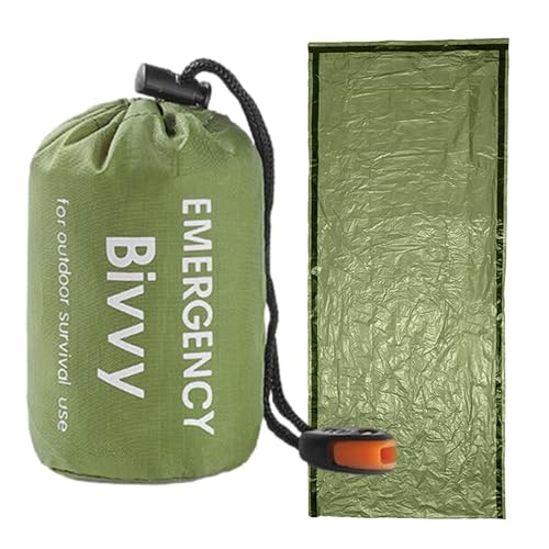 Decke Survival Gears – 133 G Tragbare Notfallzelttaschen | Zuverlässige Schlaf- Und Überlebensunterkünfte Mit Aufbewahrungstasche Und Pfeife | Multifunktionale Überlebenswerkzeuge Für Outdoor, Camping von Generic