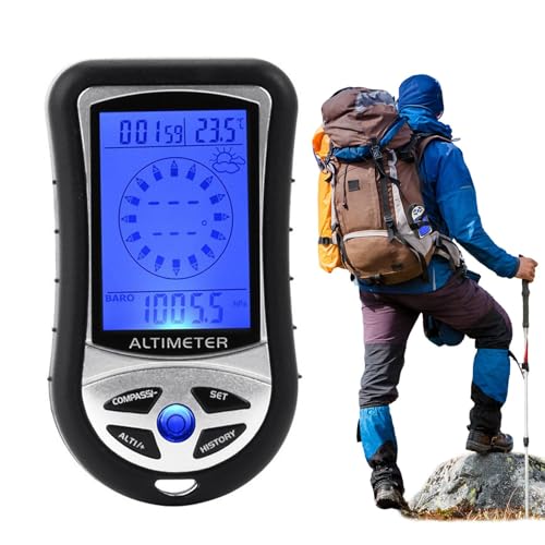 Digitaler Höhenmesser, multifunktionaler Hand-Temperaturmesser, Barometer- , tragbares Messgerät zum Wandern, Bergsteigen, Uhr mit Hintergrundbeleuchtung Digitaler Höhenmesser, multifunktionaler Hand-Temperaturmesser, Barometer- , tragbares Messgerät zum Wandern, Bergsteigen, Uhr mit Hintergrundbeleuchtung von Generic