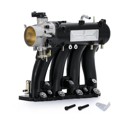 Drosselklappengehäuse Für Civic Für CRX 1988-2000 Aluminium Ansaugkrümmer Mit 70Mm Drosselklappengehäuse Und TPS 1 Set Drosselklappengehäuse von Generic