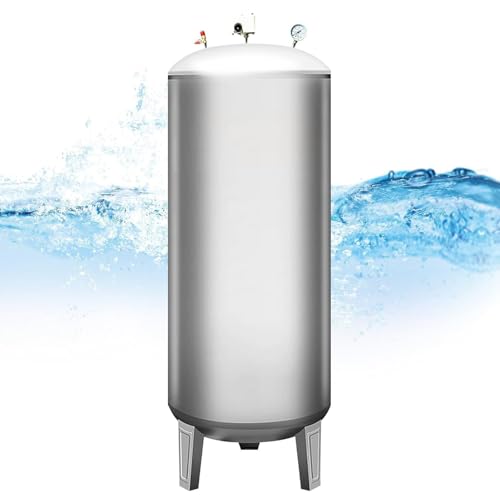 Druckbehälter Aus Edelstahl Für Brunnen Große Kapazität Vertikale Druckbehälter Aus Edelstahl Druckbehälterbehälter Lösen Sie Den Unzureichenden Wasserfluss,Silber,500L von Generic