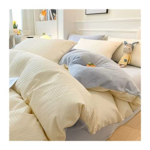 Duvet Cover Set Winter Creme Wind Duvet Deckabdeckung Korallen Samt 4 -teilige Milch Dicke Quiltabdeckung Plus Samtbettblatt Set Duvet -Abdeckung (Farbe: 1,8 m Bettblatt -200x230 cm 4pcs, Größe: G) von Generic