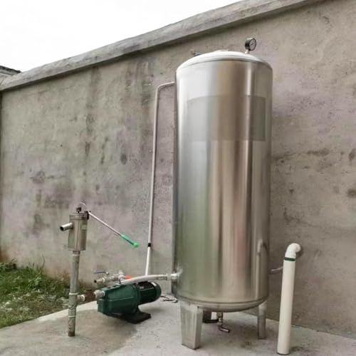 Edelstahl-Wasserdrucktank Große Kapazität Vertikale Brunnendruckspeicherblase Für Wassersystem Und Brunnenpumpendruck Für Küchen Campus Industrie Landwirtschaft,Silber,300L von Generic