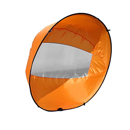 Generic Einfach Tragbar, 42'' Downwind Wind Paddle Instant-Popup Kayak Sail, Kayak Wind Sail, Kayak Accessorie - Orange von Sharplace