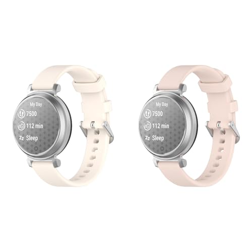 Ersatz Uhrenarmbänder Kompatibel mit Garmin Lily 2 Silikonband, 14mm Watch Band, 2 Stück Schweiß Wasserdicht Weiche Silikon Sport Smartwatch Armbänder (14MM,2 Stück F) von Generic