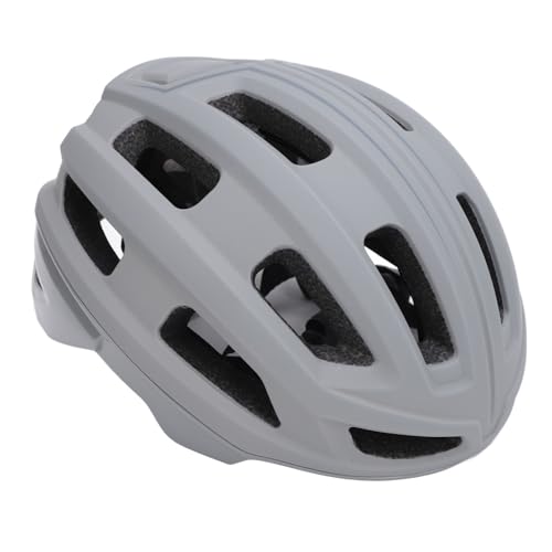 Fahrradhelm, Leichter PC-EPS-Mountainbike-Helm, Herausnehmbares Innenfutter, Klettverschluss Zum Skateboarden (Grey) von Generic