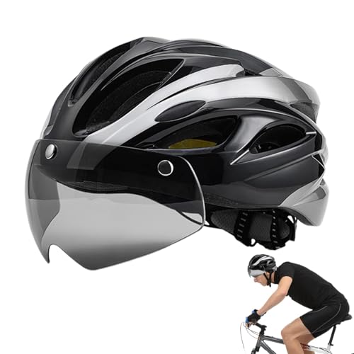 Fahrradhelme für Erwachsene,Reithelme,Outdoor-Helme mit wiederaufladbarem Rücklicht - Atmungsaktive Fahrradhelme mit Magnetbrille, verstellbare Fahrradhelme, Fahrradhelme für Erwachsene von Generic