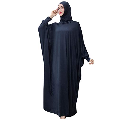 Frauen Muslimisches Kleid Ramadan Einteiliges Gebetskleid Hijab mit Kapuze Abaya Dubai Full Cover Islam Robe African Turkey Kaftan von Generic