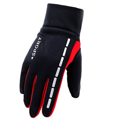 Freezer Thermo Handschuhe, Warme Winterhandschuhe mit wasserabweisender Beschichtung und Touchscreen-Funktion, ideal für Outdoor-Arbeiten, Laufen und Radfahren (Rot, XL) von Generic
