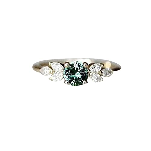 Freundschaftsringe-wojonifuiliy01 Zirkon-Ring-Versprechens-Ring-zarter Entwurfs-Mode-Ring-Leichter Luxus-hochwertiger Ring Geschenke für Frauen Mädchen Mama (Gold, 7) von Generic