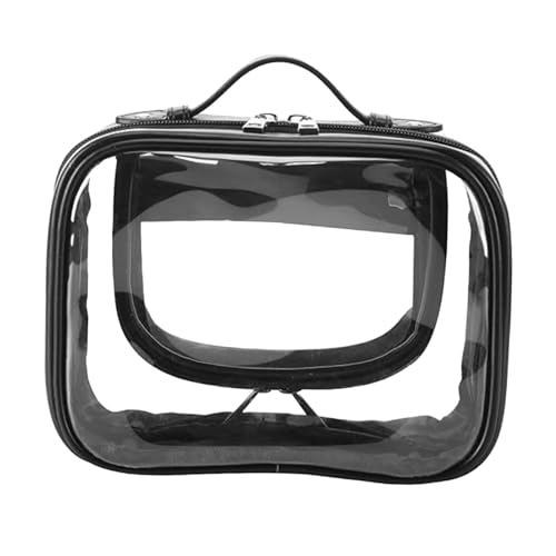 Generic Durchsichtige Make-up-Tasche, transparente Aufbewahrungstasche für Koffer und Reisen, Schwarz von Generic