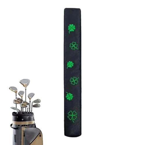Generic Golf Alignment Stick Cover, Alignment Stick Schlägerhülle - PU-Leder-Golfschlägerhülle mit Kleeblattmuster für Ausrichtungsstab | Golfschläger-Schutz, Golf-Zielstock-Abdeckung von Generic