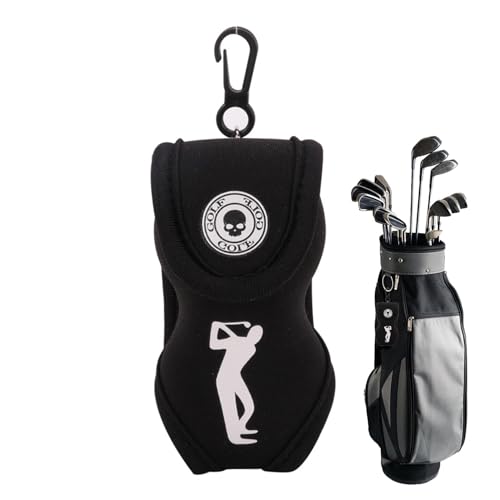 Generic Golfball-Hüfthalter, Golfball-Hüfttasche - Tragbare Tasche für Golfball - Golfballtasche mit Totenkopf-Motiv, Golfball-Zubehörtasche für Männer und Frauen, Organizer für Golfzubehör von Generic