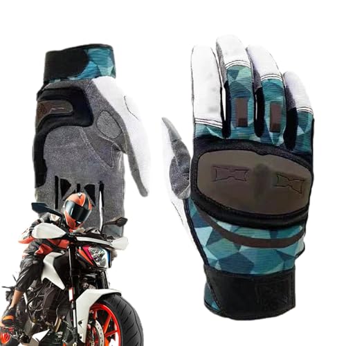 Generic Motorradhandschuhe für Herren,Motorradhandschuhe für Herren - Straßenrenn-Motorradhandschuhe - Rutschfeste Motocross-Handschuhe, Vollfinger-Reithandschuhe mit Touchscreen, atmungsaktiv für von Generic