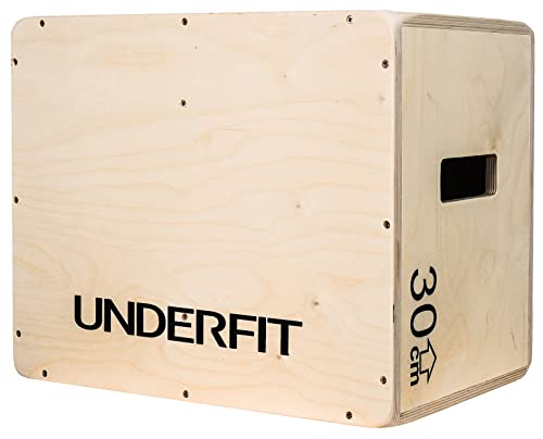 UNDERFIT Plyometrische Sprungbox Holzplattform für Crossfit - Plyo Box - Ihr praktisches Sportgerät für zu Hause - Den Schwierigkeitsgrad an Ihre Bedürfnisse und Möglichkeiten anpassen (50x40x30cm) von UNDERFIT