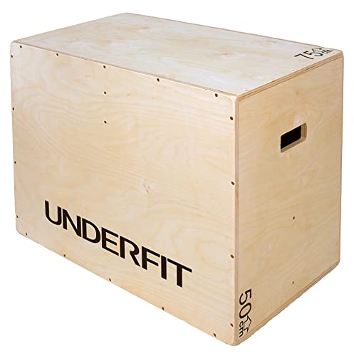 UNDERFIT Plyometrische Sprungbox Holzplattform für Crossfit - Plyo Box - Ihr praktisches Sportgerät für zu Hause - Den Schwierigkeitsgrad an Ihre Bedürfnisse und Möglichkeiten anpassen (75x60x50cm) von UNDERFIT