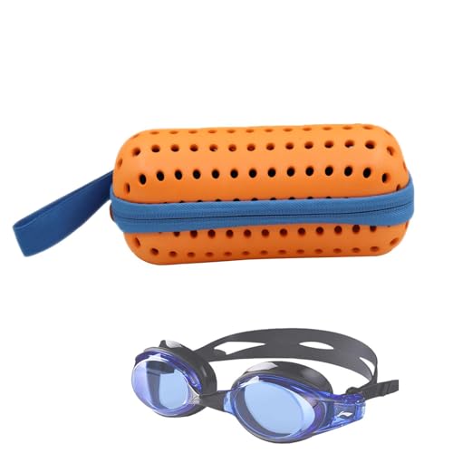 Generic Schwimmbrillen-Aufbewahrungsetui, Schwimmbrillen-Etui für Sport-Sonnenbrille, mit Ablauflöchern, Schwimmbrillen-Tragetasche, Sport-Sonnenbrillen-Etui für Damen, Herren, Orange, Refer to von Generic