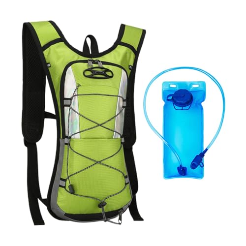 Generic Trinkrucksack mit 2L Trinkblase Wasserrucksack Rucksack für Männer Frauen Wassertagesrucksack für Camping, Radfahren , Grün von Generic