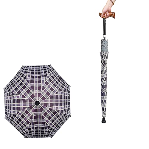 Generic Walking ​Stöcke Regenschirm Gehhilfe, 2-In-1-Multifunktions-Krückenschirm Mit Rutschfestem Fuß, 5 Ebenen Erweiterbar, Bequeme Stabilitätshilfe,B,83~92cm(33~36inch) von Generic