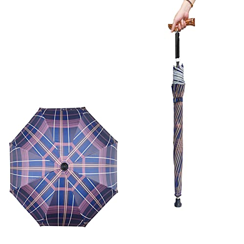Generic Walking ​Stöcke Regenschirm Gehhilfe, 2-In-1-Multifunktions-Krückenschirm Mit Rutschfestem Fuß, 5 Ebenen Erweiterbar, Bequeme Stabilitätshilfe,D,83~92cm(33~36inch) von Generic