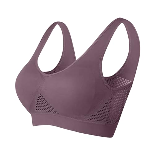 Gepolstert Bralette Damen ohne Buegel Sport BH Damen Starker Halt Push up BHS mit U-Rücken und Mesh Design Crop Tank Top mit Breitem Unterbrustband Rückenfrei Unterwäsche Bustier für Yoga Lauf Gym von Generic