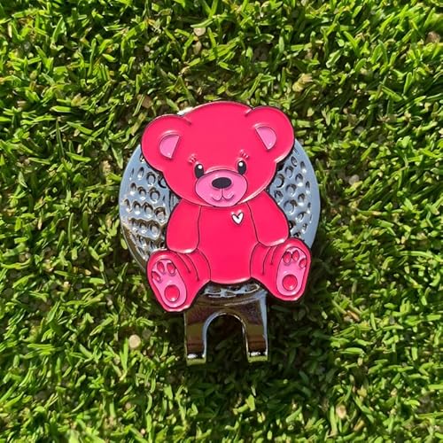 Muttertagsgeschenk | Ballmarker Golf in Teddy Design pink | Golfball Markierer | Golf Zubehör | Ballmarker mit magnetischem Clip | Geschenk für Golfer*innen von Generic