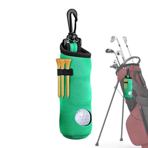 Golfball-Hüfttasche, Golf-Tee-Halter,Golfballhalter Gürteltasche | Golf-Tee-Organizer, tragbare Golfball-Aufbewahrungstasche, Golf-Zubehör-Taillengürtelhalter für 3 Golfbälle und 3 Tees von Generic