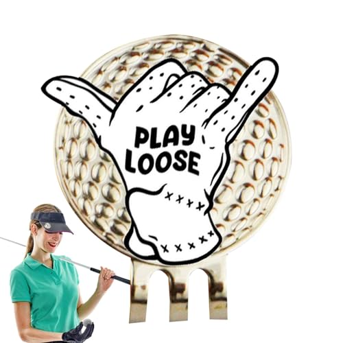 Golfball-Marker,Golfball-Positionsmarker, Magnetische kreative Kugelmarkierung und Positionierungsmarkierungsdekor, Golfballmarker im speziellen Gesture-Design für Visiere von Generic