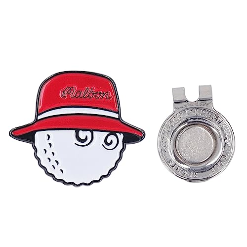 Golfball-Markierungs-Hut-Clips, Abnehmbarer Magnetischer Anti-Rost-Markierungs-Hut-Clip für Damen, Herren, Erwachsene (Rot) von Generic