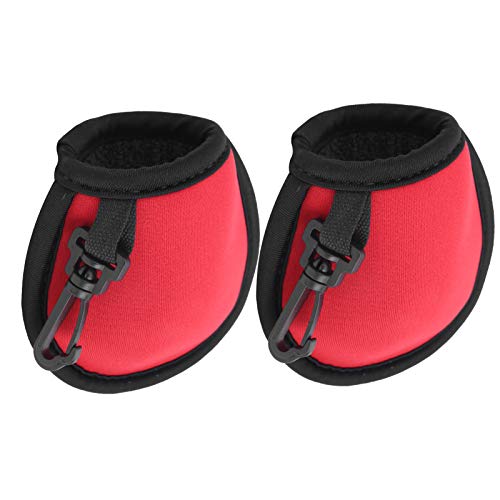 Golfballtasche, Golfballtasche, 2 Stück, Flauschiges Tuch, Neopren, Runde Golfballtasche, Golftasche mit Haken Zum Aufbewahren von Golfbällen (Rot) von Generic