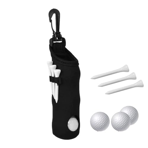 Golfballtasche,Golfball-Hüfttasche | Golfballhalter Gürteltasche | Golf-Tee-Organizer-Tasche mit Haken, Golf-Zubehör-Taillengürtelhalter für 3 Golfbälle und 3 Tees von Generic