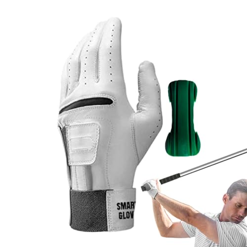 Golfhandschuhe für Herren, Golfhandschuhe für Links- und Rechtshänder | 2-in-1-Golfhandschuhe aus Leder für Männer zum Training, Golfübungswerkzeug aus rutschfestem Silikon für Amateure von Generic