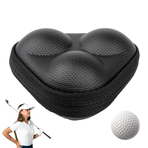 Golftasche, Golfballhalter - Tragbare Golfball-Aufbewahrungstasche aus Leder | Hartbox, leichte Tischtennisballtasche, Golfzubehör, Golftasche mit Reißverschluss für Golfer von Generic
