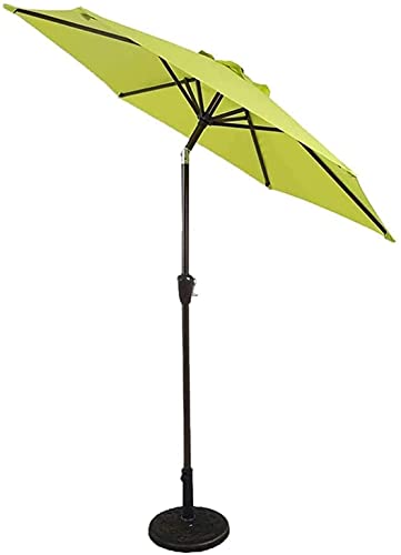 Großer Sonnenschirm-Regenschirm mit Kurbel und Druckknopf-Kippfunktion für den Außenbereich, Garten und Hof, Terrassenschirme, Sonnenschirme, 2,1 m, pulverbeschichteter Terrassenschirm aus Stahl, von Generic