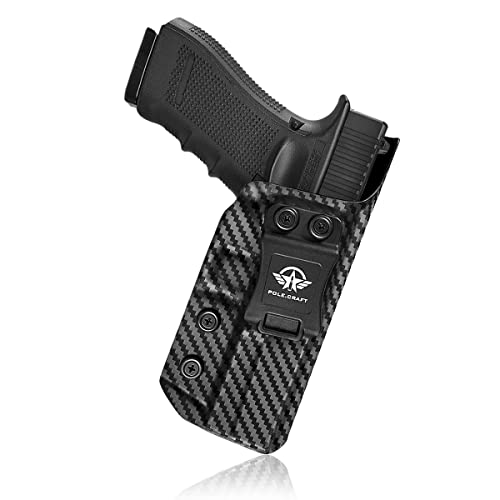Gun Holster, Carbon Fiber Kydex Holster IWB Glock 17 Holster for Glock 17 / Glock 22 / Glock 31 (Gen 3 4 5) Pistol Case - Inside Waistband Concealed Holster Accessories Guns Pouch (Black, Right) von Generic