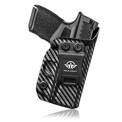 Gun Holster, Carbon Fiber Kydex Holster IWB Hellcat Holster for Springfield Armory Hellcat Pistol Case Pocket - Inside Waistband Carry Concealed Holster Hellcat Accessories Guns Pouch (Black, Right) von Generic
