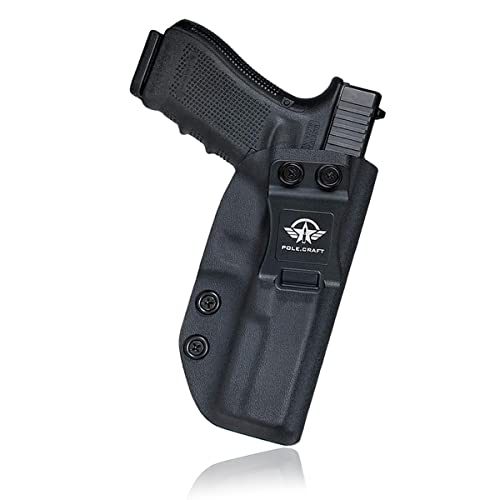 Gun Holster, IWB Kydex Holster Custom Fit: Glock 17 (Gen 1-5) / Glock 22 31 (Gen 3-4) Pistol - Innen Bund verdeckt tragen - ADJ. Cant Retention - Mag-Button abdecken - Holster Tasche (Black, Right) von Generic